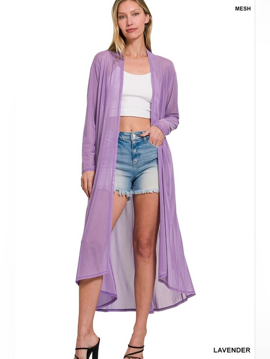 Zenana Outfitters Sweaters - Zenana Mesh Open Front Summer Cardigan